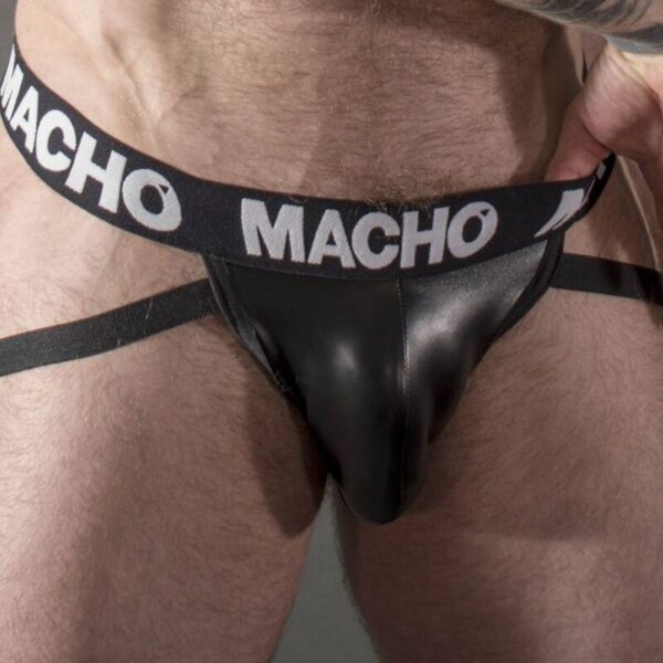 MACHO - MX25NC JOCK CUIR NOIR S - – Image 2