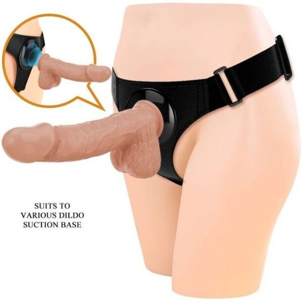 PRETTY LOVE - SLIP HARNAIS HARNAIS UNIVERSEL AVEC GODE JERRY 21,8 CM NATUREL - – Image 2