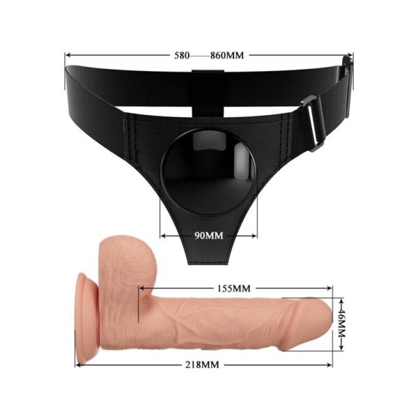 PRETTY LOVE - SLIP HARNAIS HARNAIS UNIVERSEL AVEC GODE JERRY 21,8 CM NATUREL - – Image 6