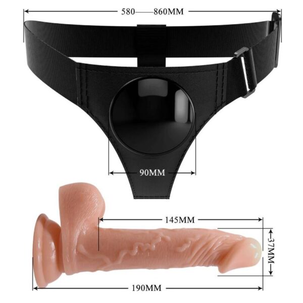 PRETTY LOVE - SLIP HARNAIS HARNAIS UNIVERSEL AVEC GODE KEVIN 19 CM NATUREL - – Image 6