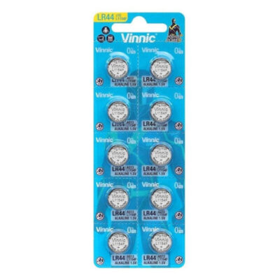 VINNIC - PILE BOUTON ALCALINE AG13 L1154F LR44 BLISTER*10 -