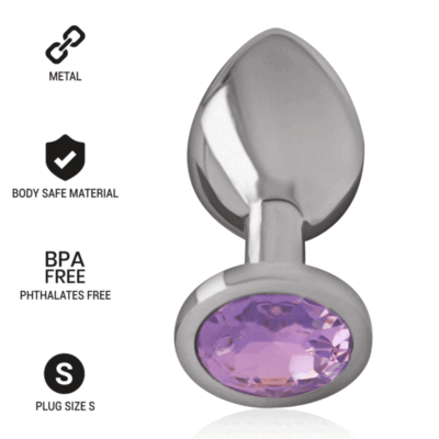 INTENSE - PLUG ANAL EN MÉTAL ALUMINIUM AVEC CRISTAL VIOLET TAILLE S -