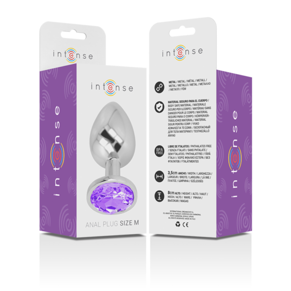 INTENSE - PLUG ANAL EN MÉTAL ALUMINIUM AVEC CRISTAL VIOLET TAILLE M - – Image 7