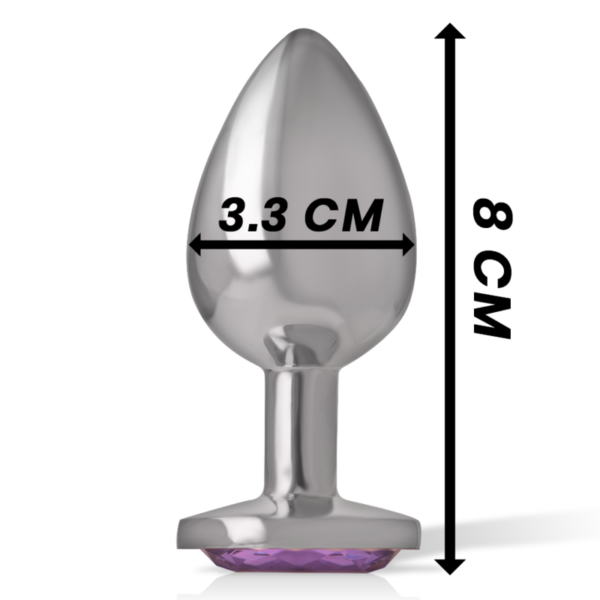 INTENSE - PLUG ANAL EN MÉTAL ALUMINIUM AVEC CRISTAL VIOLET TAILLE M - – Image 5