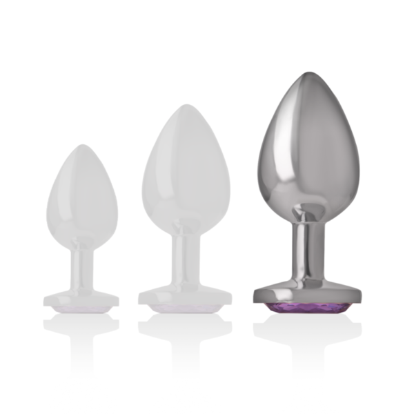 INTENSE - PLUG ANAL EN MÉTAL ALUMINIUM AVEC CRISTAL VIOLET TAILLE L - – Image 6