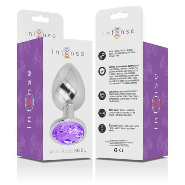 INTENSE - PLUG ANAL EN MÉTAL ALUMINIUM AVEC CRISTAL VIOLET TAILLE L - – Image 7