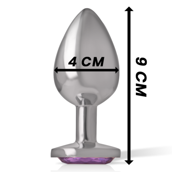 INTENSE - PLUG ANAL EN MÉTAL ALUMINIUM AVEC CRISTAL VIOLET TAILLE L - – Image 5