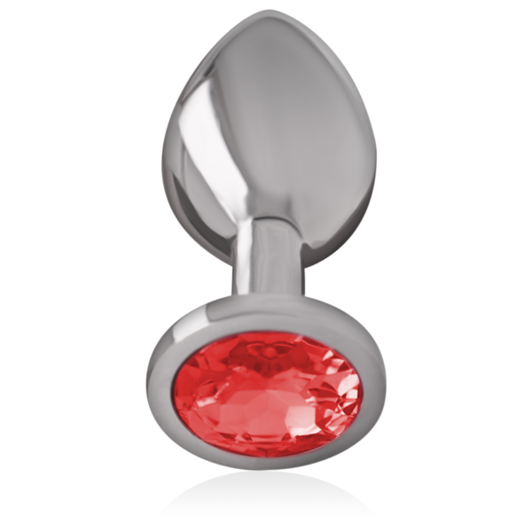 INTENSE - PLUG ANAL EN MÉTAL ALUMINIUM AVEC CRISTAL ROUGE TAILLE L - – Image 3