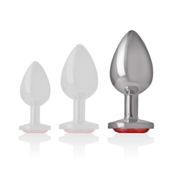 INTENSE - PLUG ANAL EN MÉTAL ALUMINIUM AVEC CRISTAL ROUGE TAILLE L - – Image 6