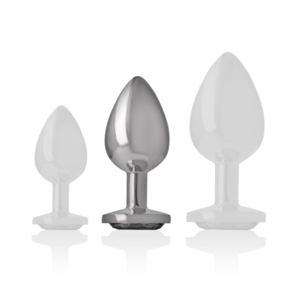 INTENSE - PLUG ANAL EN MÉTAL ALUMINIUM AVEC VERRE NOIR TAILLE M - – Image 6