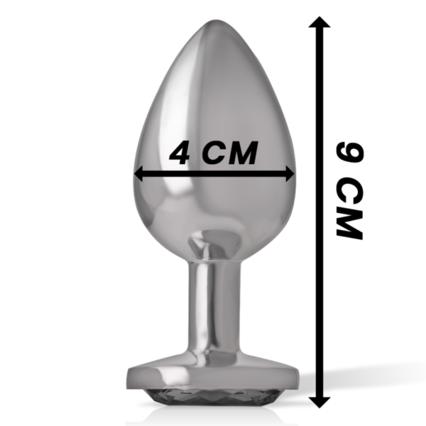 INTENSE - PLUG ANAL EN MÉTAL ALUMINIUM AVEC VERRE NOIR TAILLE L - – Image 5