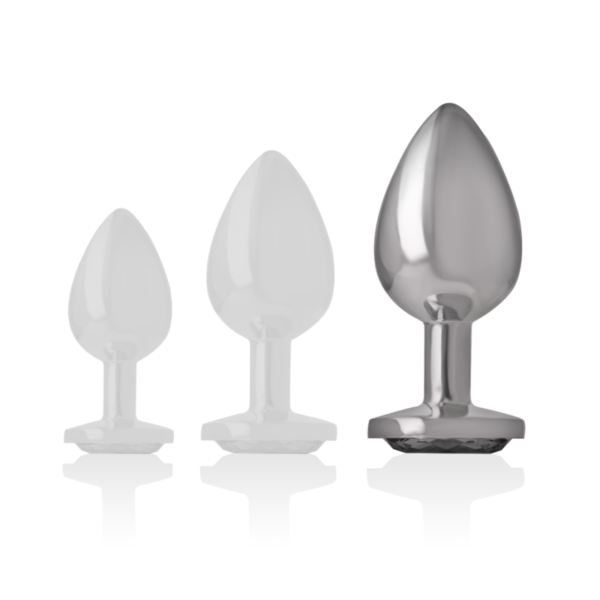 INTENSE - PLUG ANAL EN MÉTAL ALUMINIUM AVEC VERRE NOIR TAILLE L - – Image 6