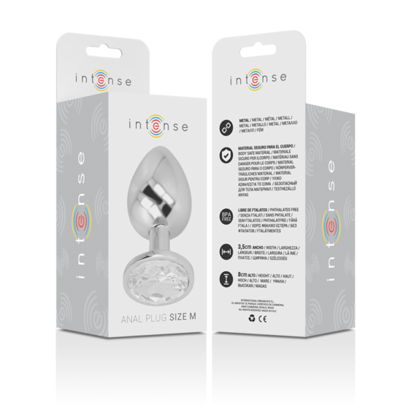 INTENSE - PLUG ANAL EN MÉTAL ALUMINIUM AVEC CRISTAL DARGENT TAILLE M - – Image 6