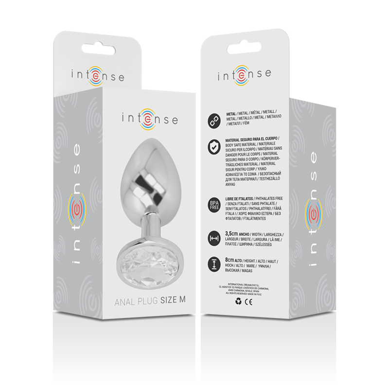 INTENSE - PLUG ANAL EN MÉTAL ALUMINIUM AVEC CRISTAL DARGENT TAILLE M - – Image 6