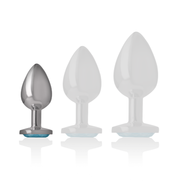 INTENSE - PLUG ANAL EN MÉTAL ALUMINIUM AVEC CRISTAL BLEU TAILLE S - – Image 6