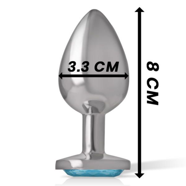 INTENSE - PLUG ANAL EN MÉTAL ALUMINIUM AVEC VERRE BLEU TAILLE M - – Image 5