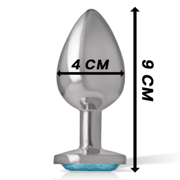 INTENSE - PLUG ANAL EN MÉTAL ALUMINIUM AVEC CRISTAL BLEU TAILLE L - – Image 5