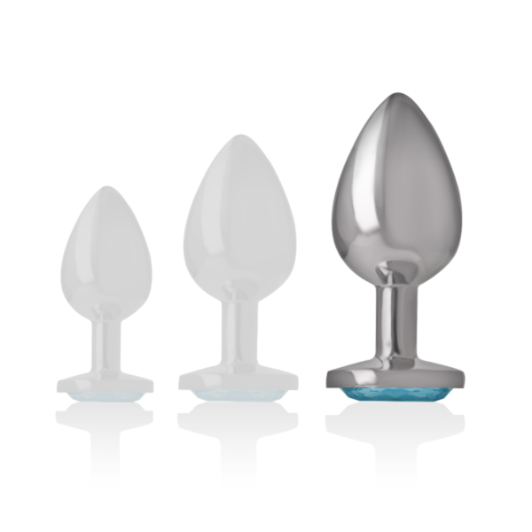 INTENSE - PLUG ANAL EN MÉTAL ALUMINIUM AVEC CRISTAL BLEU TAILLE L - – Image 6