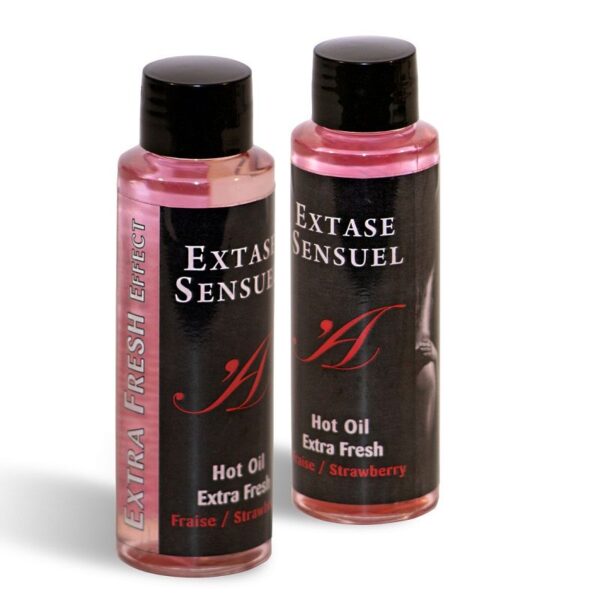EXTASE SENSUAL - HUILE DE MASSAGE EFFET FRAISE EXTRA FRAÎCHE 100 ML -