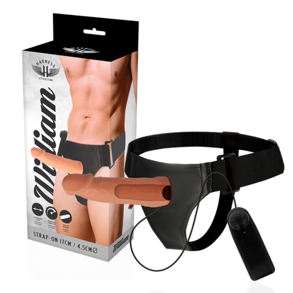 HARNESS ATTRACTION - WILLIAN HOLLOW RNES AVEC VIBRATEUR 17 CM -O- 4.5 CM -