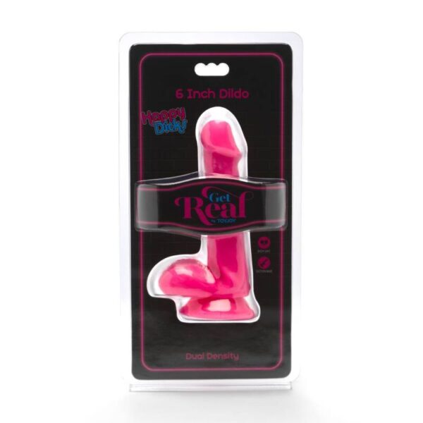 GET REAL - GODE HAPPY DICKS 12 CM BALLES ROSE - – Image 2