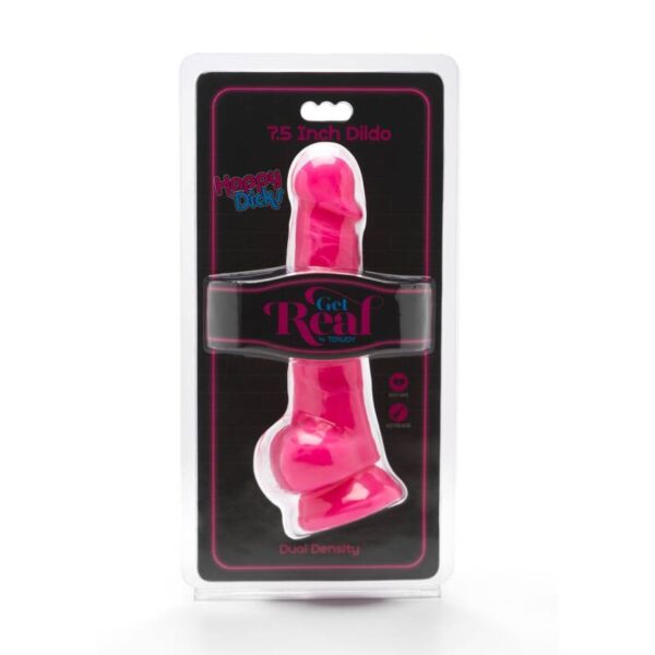 GET REAL - HAPPY DICKS 19 CM AVEC BALLES ROSE - – Image 2