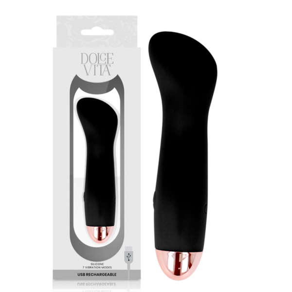 DOLCE VITA - VIBRATEUR RECHARGEABLE ONE NOIR 7 VITESSES -