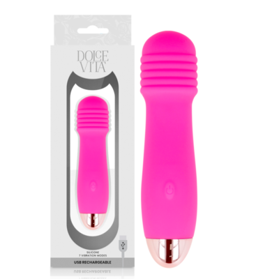 DOLCE VITA - VIBRATEUR RECHARGEABLE TROIS ROSE 7 VITESSES -