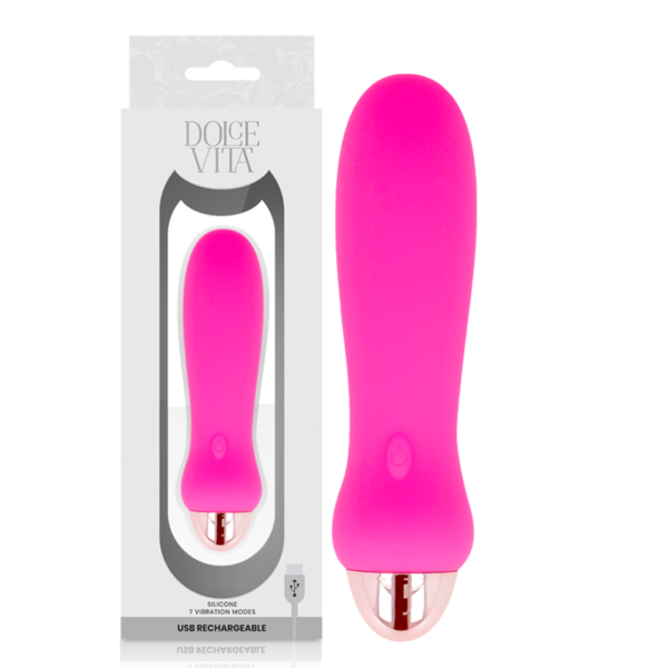 DOLCE VITA - VIBRATEUR RECHARGEABLE CINQ ROSE 7 VITESSES -