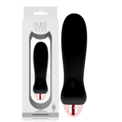 DOLCE VITA - VIBRATEUR RECHARGEABLE CINQ NOIR 7 VITESSES -