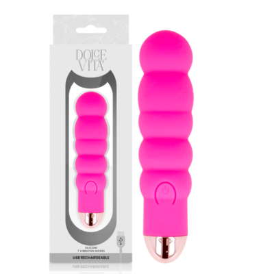 DOLCE VITA - VIBRATEUR RECHARGEABLE SIX ROSE 7 VITESSES -