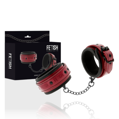 FETISH SUBMISSIVE DARK ROOM - MENOTTES DE CHEVILLE EN CUIR VÉGAN AVEC DOUBLURE EN NÉOPRÈNE -