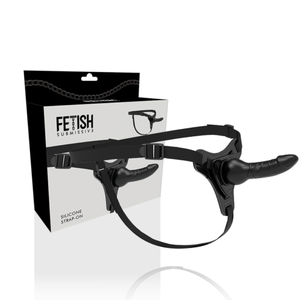 HARNAIS SOUMIS FETISH - SILICONE NOIR RÉALISTE 16 CM -