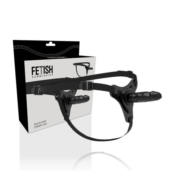 HARNAIS SOUMIS FETISH - SILICONE NOIR RÉALISTE 15 CM -