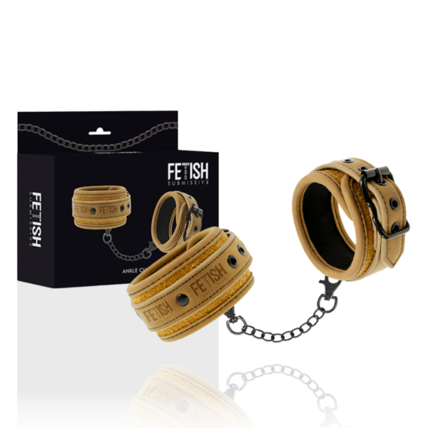 FETISH SUBMISSIVE ORIGEN - CHEVILLES EN CUIR VÉGAN AVEC DOUBLURE EN NÉOPRÈNE -