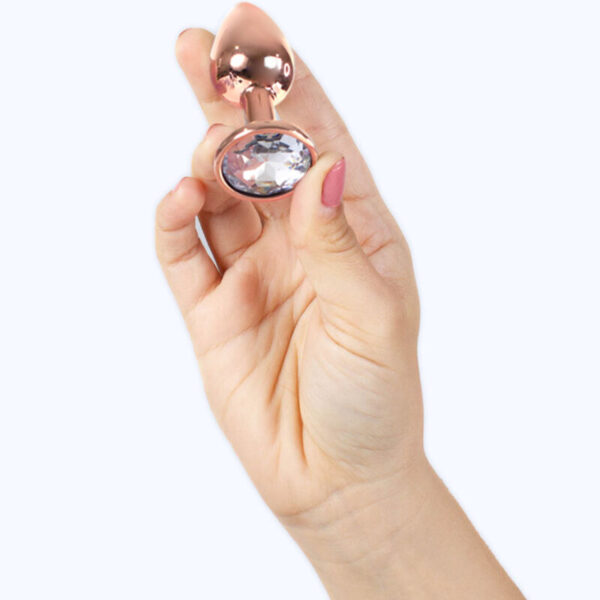 SECRETPLAY - PLUG ANAL EN MÉTAL OR ROSE PETITE TAILLE 7 CM - – Image 3
