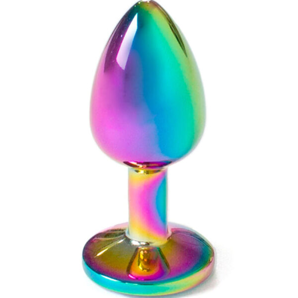 SECRETPLAY - PLUG ANAL EN MÉTAL ARC-EN-CIEL PETITE TAILLE 7 CM -