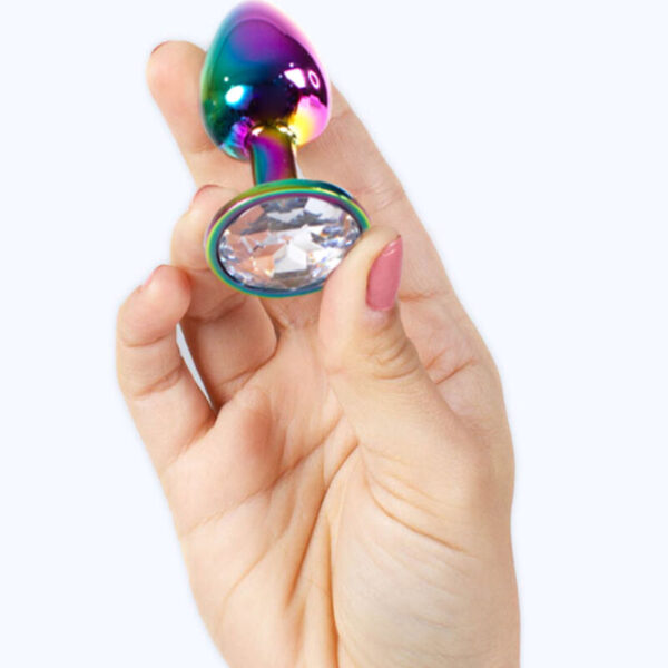 SECRETPLAY - PLUG ANAL EN MÉTAL ARC-EN-CIEL PETITE TAILLE 7 CM - – Image 3