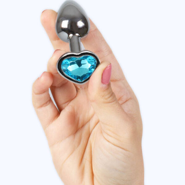 SECRETPLAY - PLUG ANAL EN MÉTAL COEUR BLEU PETITE TAILLE 7 CM - – Image 3