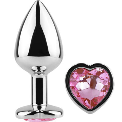 SECRETPLAY - PLUG ANAL EN MÉTAL COEUR FUCHSIA PETITE TAILLE 7 CM -