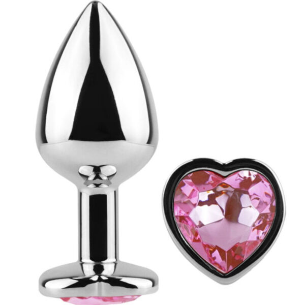 SECRETPLAY - PLUG ANAL EN MÉTAL COEUR FUCHSIA PETITE TAILLE 7 CM -