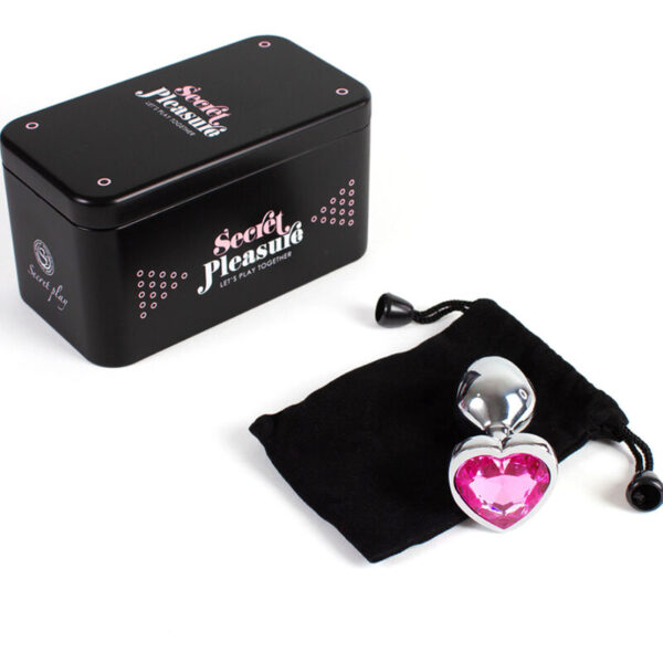 SECRETPLAY - PLUG ANAL EN MÉTAL COEUR FUCHSIA PETITE TAILLE 7 CM - – Image 4