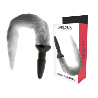 DARKNESS - PLUG ANAL EN SILICONE AVEC QUEUE GRISE -