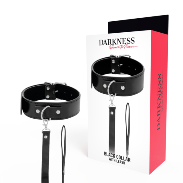 DARKNESS - COLLIER DE POSTURE AVEC CHAÎNE EN CUIR -