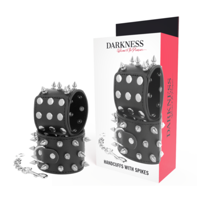 DARKNESS - MENOTTES À POINTES NOIRES SKULLS AND BONES -