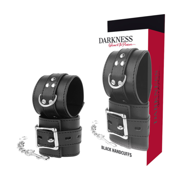 DARKNESS - MENOTTES EN CUIR NOIR -