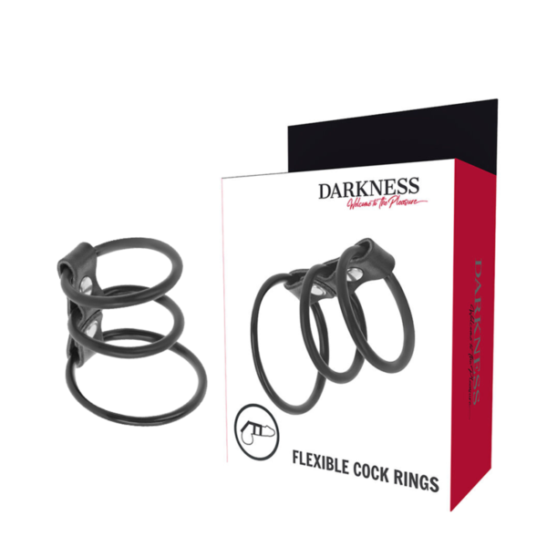 DARKNESS - ENSEMBLE DE 3 ANNEAUX PÉNIS FLEXIBLES -