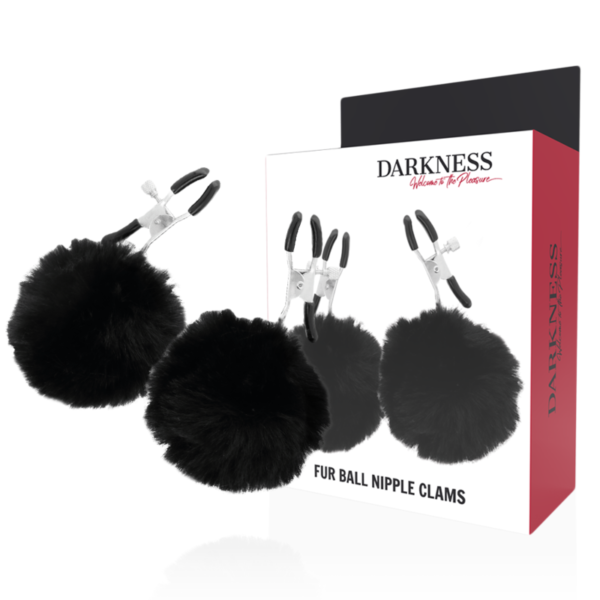 DARKNESS - PINCES À TÉTONS AVEC POM POMS 1 -