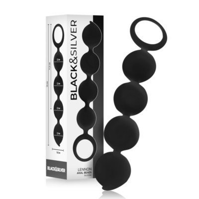 BLACK&SILVER - CHAPELET ANAL LENNON 4 SPHÈRES SILICONE 15 CM -
