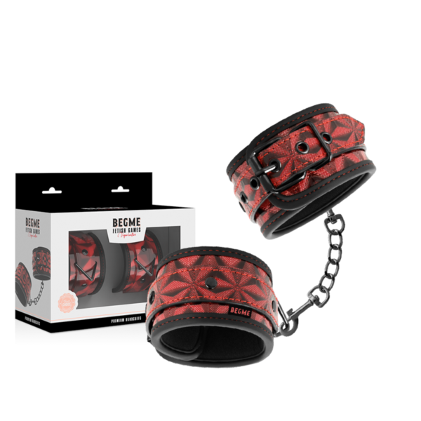 BEGME - MENOTTES PREMIUM ÉDITION ROUGE AVEC DOUBLURE EN NÉOPRÈNE - – Image 2
